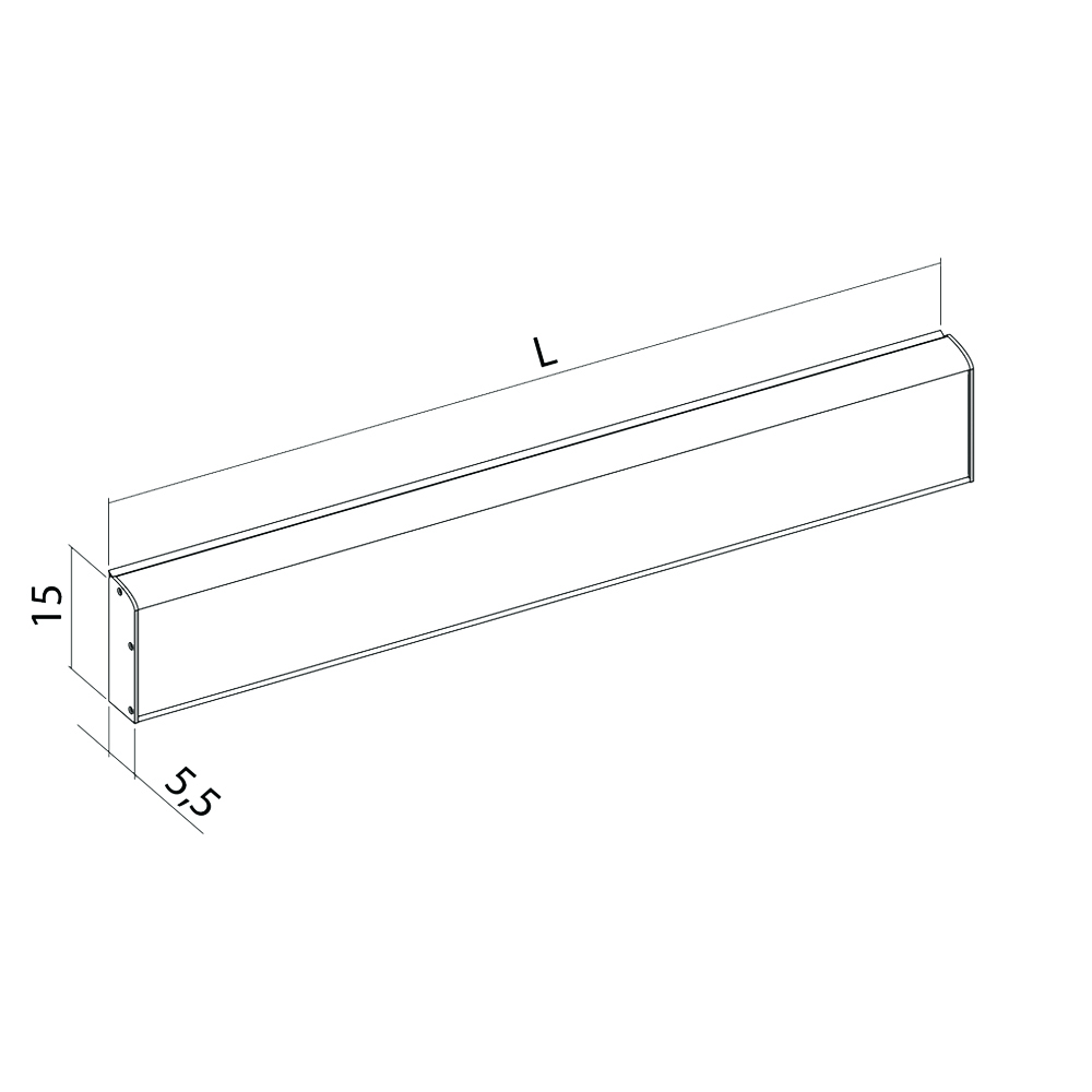 11-102-xx-wall-mounted-horizontal-track-with-cover-for-insert-and-side-caps-diagram