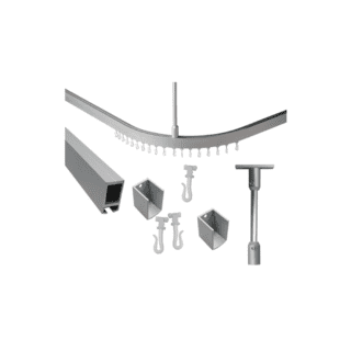 ALUMINIUM SHOWER CURTAIN TRACKS - L-Shaped 2 aluminium shower curtain tracks