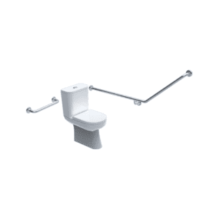 T12COMBO - TOILET GRAB RAIL - 40º Bend with 300mm Grabrail 2 disabled rails