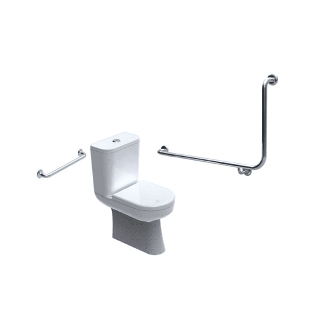 90 degree toilet grab rail set