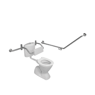T20 - TOILET GRABRAIL - 40° Bend 2 toilet grab bars
