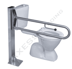 T45 - DROP DOWN TOILET RAIL 1 drop down grab rail on post next to toilet