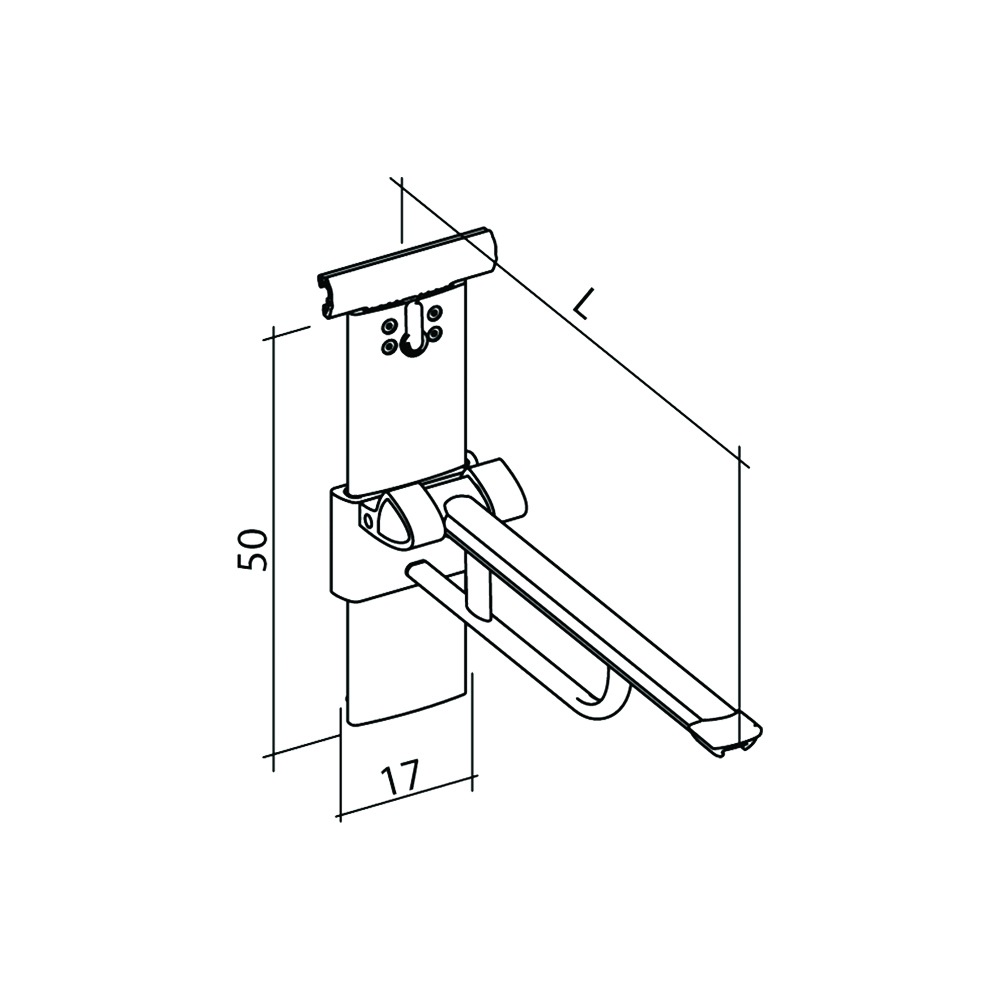 21-141-xx-lift-up-arm-support-for-horizontal-track-height-and-sideways-adjustable-diagram