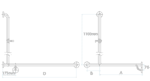 EGS20 Corner Shower Rail