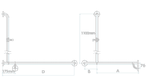EGS20 Corner Shower Rail