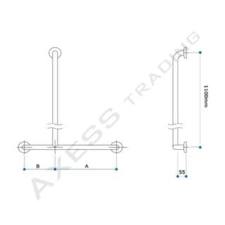 Inverted T shower Rail