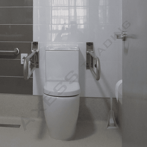 drop down toilet grab rail