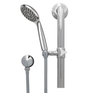 hand shower set on grab rail