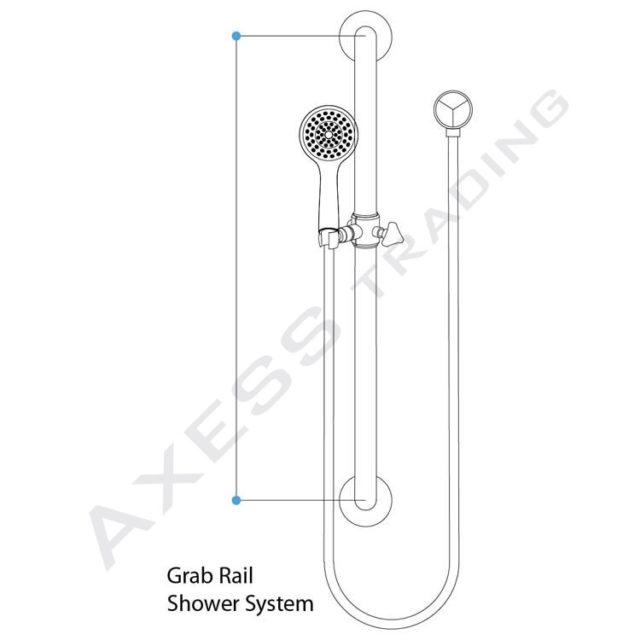 EGHSKR - HAND SHOWER SET with Sliding Shower Bracket to Fit 32mm Grabrail 1
